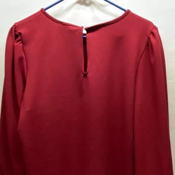Express Blouse Women's Size XL Maroon Long Sleeve Dark Red Ladies Top Shirt EUC - Picture 4 of 10